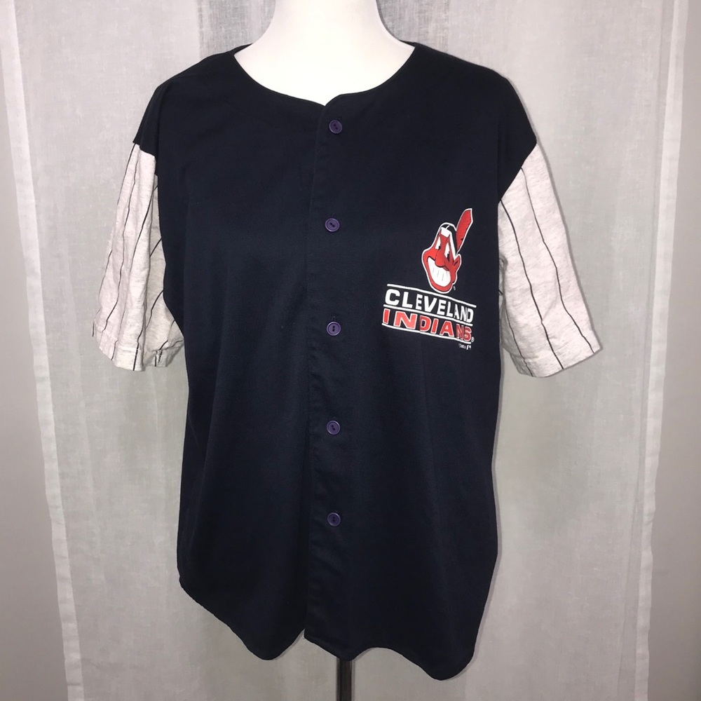 VTG Cleveland Indians Jersey Style Tee 1992